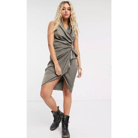All Saints Cancity Ruched Mini Dress - Picture 1 of 11